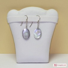 Orecchini Madreperla ovale e catenina in Argento