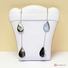 Orecchini Madreperla due gocce d'acqua e catenina in Argento