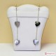 Orecchini Madreperla 2 cuori e catenina in Argento