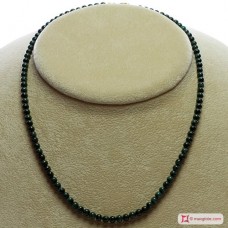 Collana Malachite Extra pallini 4mm in Argento