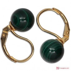 Orecchini Malachite Extra 8mm in Oro 18K mmp