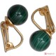 Orecchini Malachite Extra 8mm in Oro 18K clip