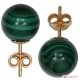 Orecchini Malachite Extra 10mm in Oro 18K