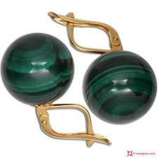 Orecchini Malachite Extra 14mm in Oro 18K m