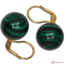 Orecchini Malachite Extra 14mm in Oro 18K mmg