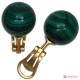 Orecchini Malachite Extra 14mm in Oro 18K clip