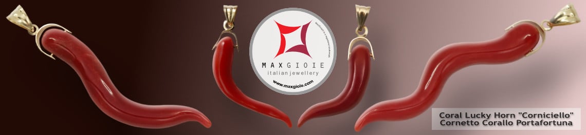 MaxGioie cornetto corallo portafortuna corniciello
