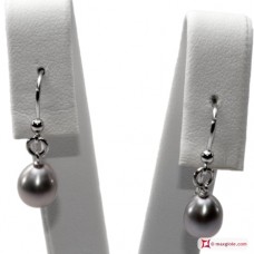 Orecchini Perle Biwa grigio silver Extra 7-7½mm in Oro 18K
