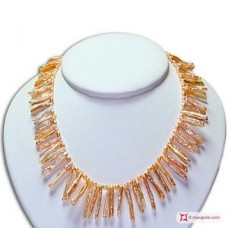 Collana Perle Frange rosa e Biwa in Oro