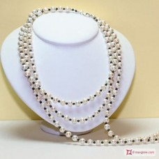 Collana Perle patata ed Ematite L. 2 metri in Argento