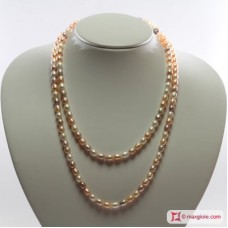 Collana Perle Biwa multicolor TOP 6-6½mm L100 in Oro 18K