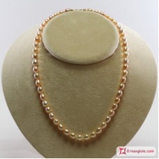Collana Perle Biwa multicolor TOP 7-7½mm in Oro 18K