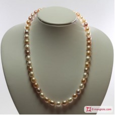 Collana Perle Biwa multicolor TOP 10-11mm in Oro 18K
