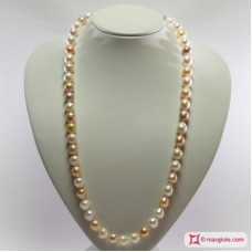 Collana Perle Biwa multicolor TOP 11-12mm L80 in Oro 18K