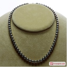 Collana Perle grigio silver TOP 6-6½mm in Oro 18K