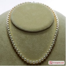 Collana Perle bianche TOP 6-6½mm in Oro 18K