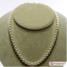 Collana Perle bianche TOP 7-7½mm L45 in Oro 18K