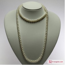 Collana Perle bianche TOP 7-7½mm L100 in Oro 18K