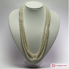 Collana Perle bianche TOP 7-7½mm L200 in Oro 18K