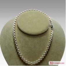Collana Perle Akoya giapponesi bianche TOP 7-7½mm in Oro 18K r22