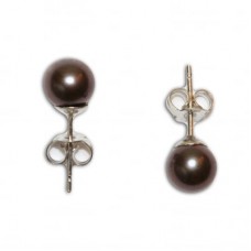 Orecchini Perle grigio 5-5½mm in Oro 18K