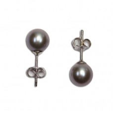 Orecchini Perle grigio 6-6½mm in Oro 18K