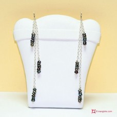 Orecchini Perle Patata 3-3½mm catenina in Argento