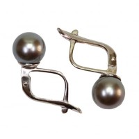 Orecchini Perle Akoya grigio TOP 7-7½mm in Oro 18K m