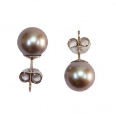 Orecchini Perle Akoya grigio TOP 8-8½mm in Oro 18K