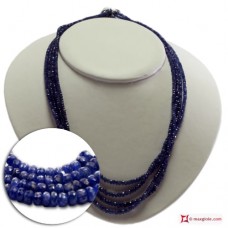Collana Zaffiri rondelle faccettate 4 fili 2½-4½mm 300kt