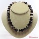 Collana Agata nera striata Extra faccettata 16mm in Argento