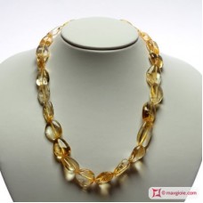 Collana Citrino Extra sassi 10x14mm in Oro 18K