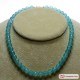 Collana Calcedonio Sea Blue Extra faccettato 8mm in Oro 18K