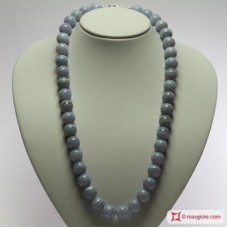 Collana Calcedonio Extra pallini 14mm in Argento