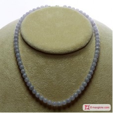 Collana Calcedonio Extra pallini 6mm in Argento