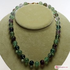 Collana Fluorite Extra pallini 12mm in Argento