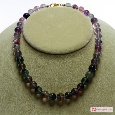 Collana Fluorite Extra pallini 10mm in Argento