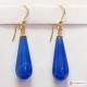 Orecchini Agata blu 9x23mm in Oro 18K