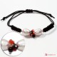 Bracciale Trendy Corallo rosso Perle Agata nera in Argento 925