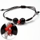 Bracciale Trendy Corallo rosso Perle Agata nera in Argento 925 id01