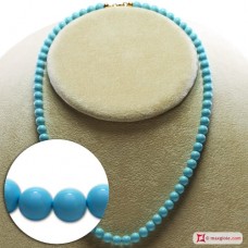 Collana Turchese Extra 6mm in Oro 18K