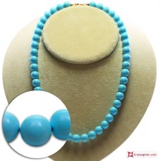 Collana Turchese Extra 10mm in Oro 18K [varie lunghezze]