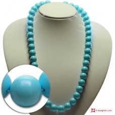 Collana Turchese Extra 14mm in Oro 18K [varie lunghezze]