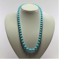 Collana Turchese Extra 15-8mm graduati in Oro 18K