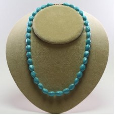 Collana Turchese Extra 10x13mm sassolini in Oro 18K