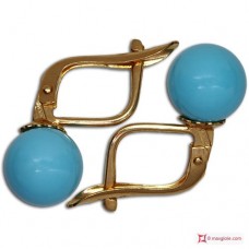 Orecchini Turchese Extra 8mm in Oro 18K m