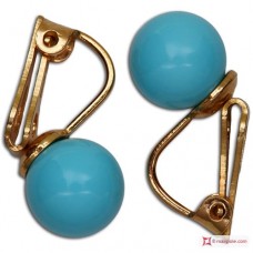 Orecchini Turchese Extra 8mm in Oro 18K clip