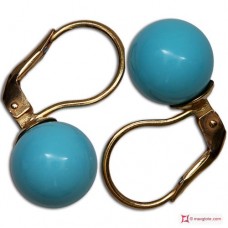Orecchini Turchese Extra 10mm in Oro 18K mmg
