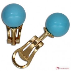 Orecchini Turchese Extra 10mm in Oro 18K clip