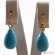 Orecchini Turchese Extra 12x20mm in Oro 18K